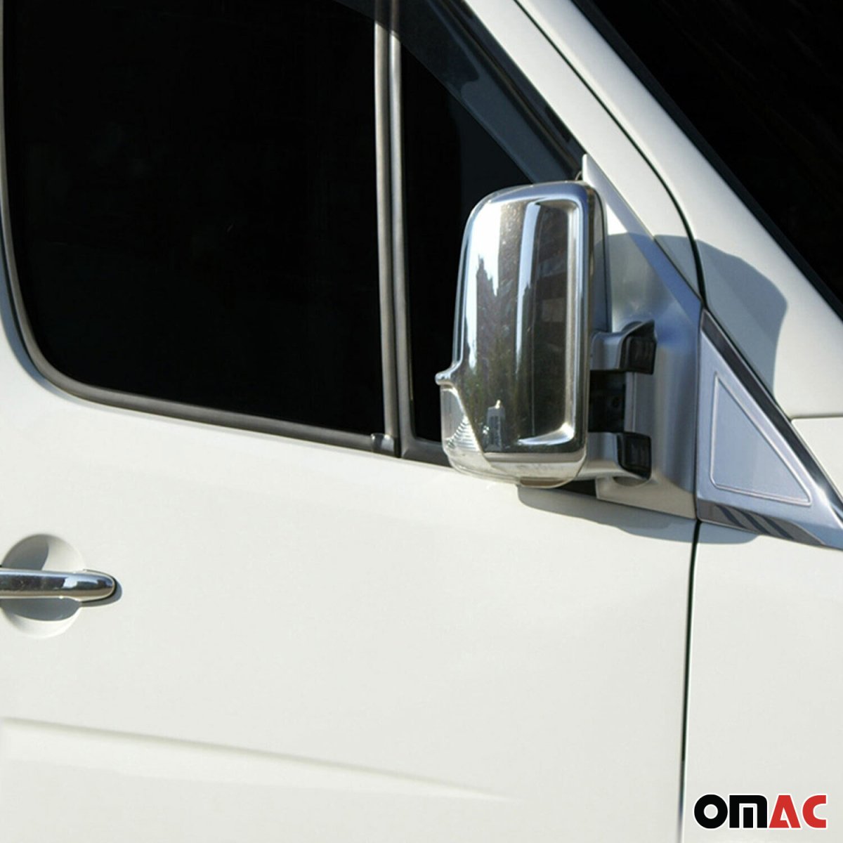Mercedes Sprinter W906 Mirror Cover - Omac - Chrome ABS - Gloss Silver - '06-'13